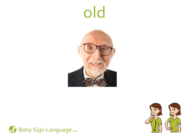 Old Baby Sign Language Flash card