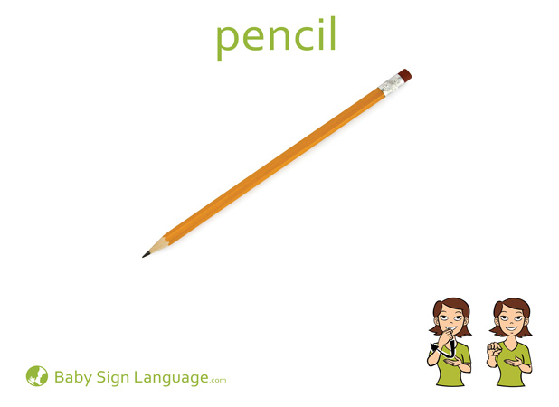 Pencil Baby Sign Language Flash card