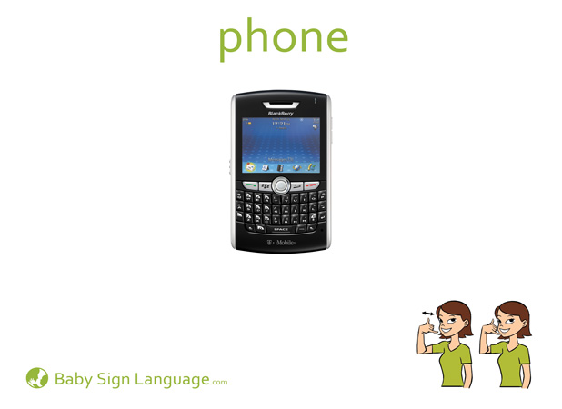 Phone Baby Sign Language Flash card