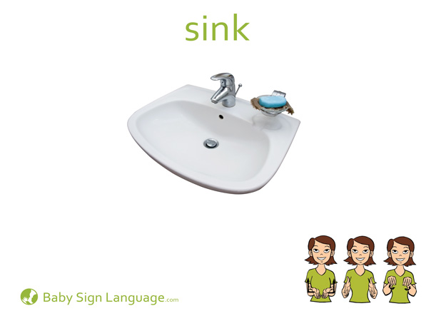 Sink Baby Sign Language Flash card