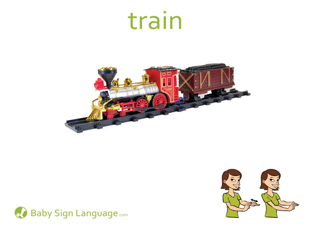 Train Baby Sign Language Flash card