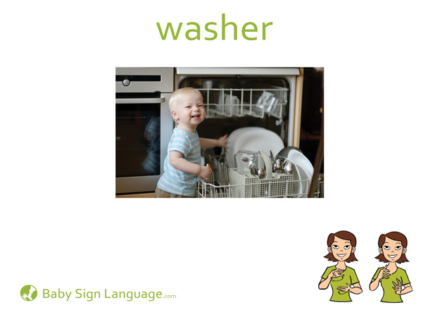 Washer Baby Sign Language Flash card